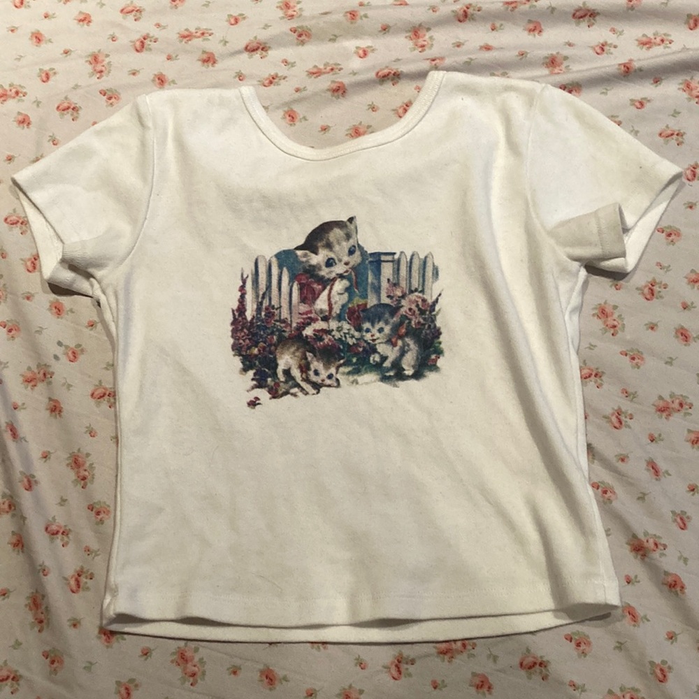 Brandy’s melville John Galt Kitten cropped baby tee
